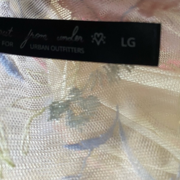 Out From Under Flora Embroidered Bustier Corset Coquette Top in Peach Floral L - Picture 9 of 9